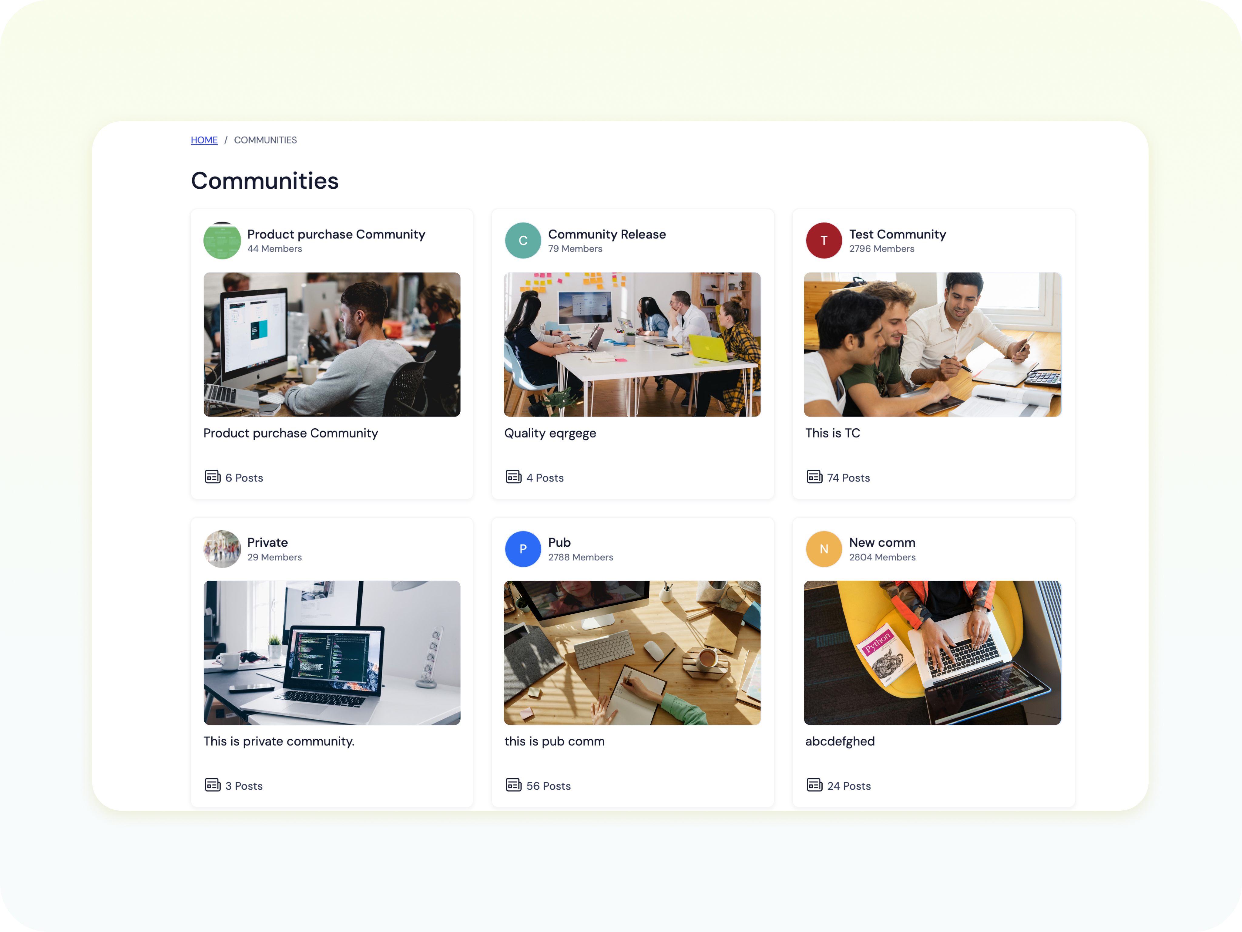 Communities LMS Feature in a customer education platform