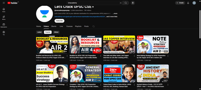 Top YT channels