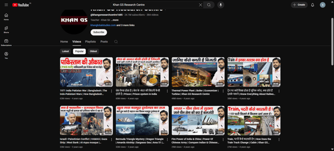 Top YT channels