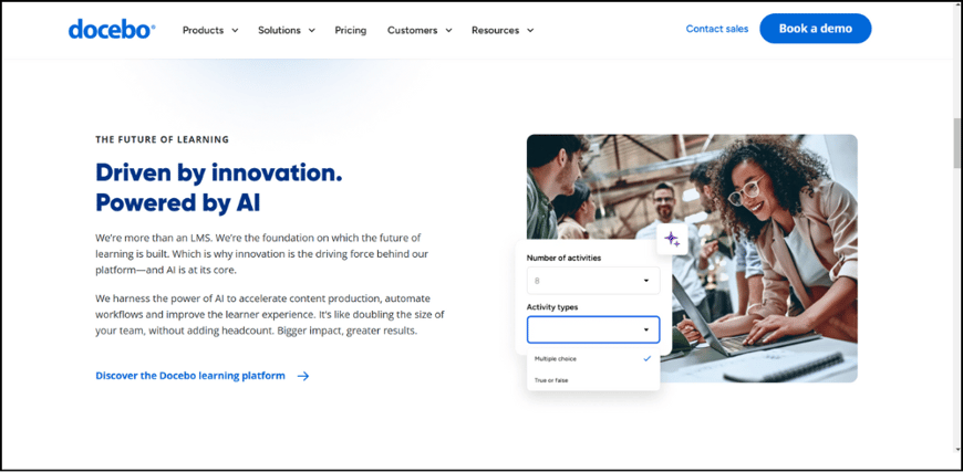 Docebo website screenshot