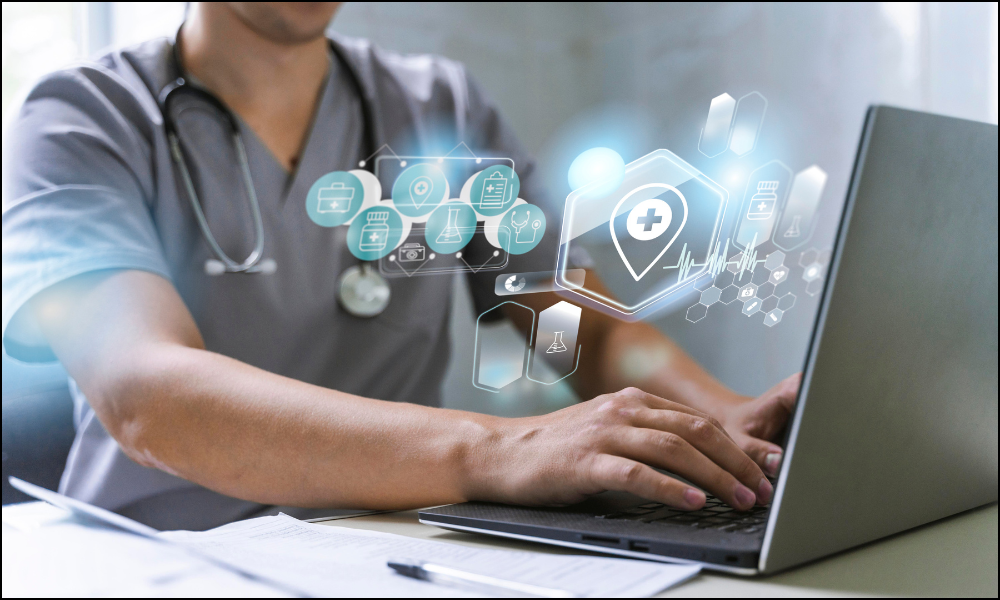 stock image of online medical education