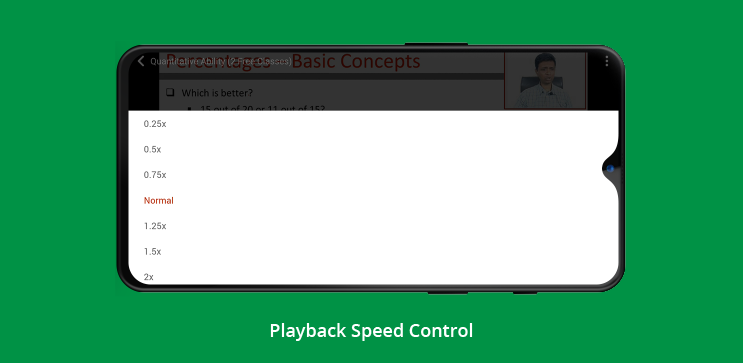 playback speed feature in learnyst video player