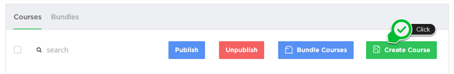 In course list view click on Create Course button