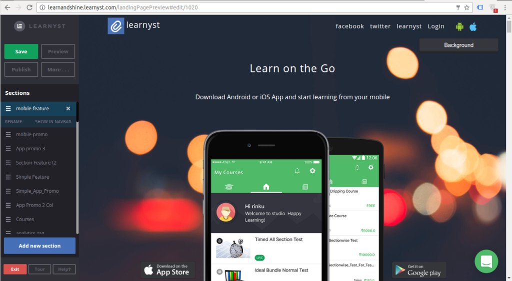 embed google analytics code in this eLearning website builder