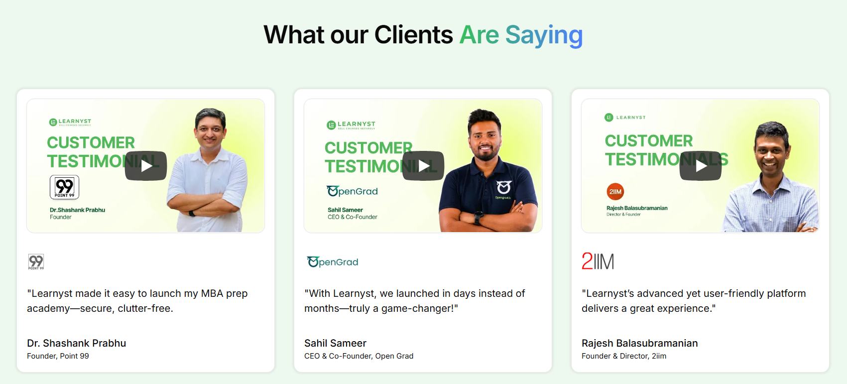 Video Testimonials