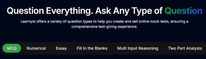 Learnyst's Sell Mock Test Product page