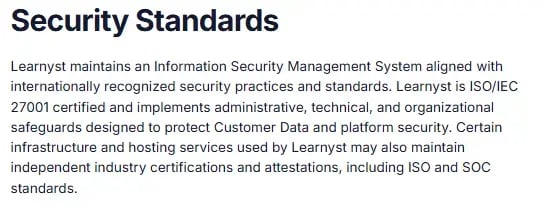 Learnyst is ISO 27001 and SOC 2 Type 2 certified