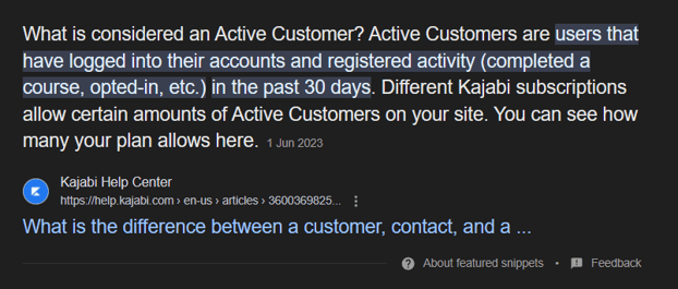 What is active customer?