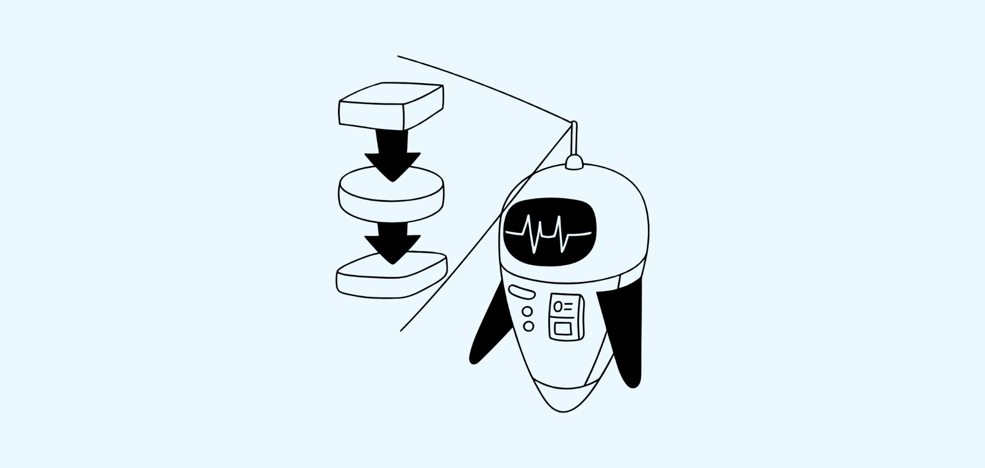 Illustration showing AI thinking